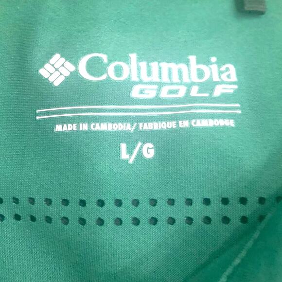 Columbia Polo Golf Shirt Large Green Omni-Wick Pocket Lightweight Vent - Picture 3 of 11